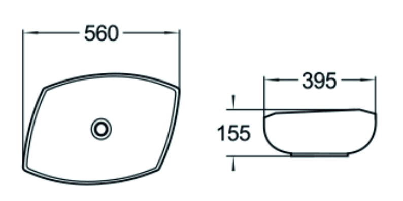 Раковина SantiLine SL-1027 накладная, белая