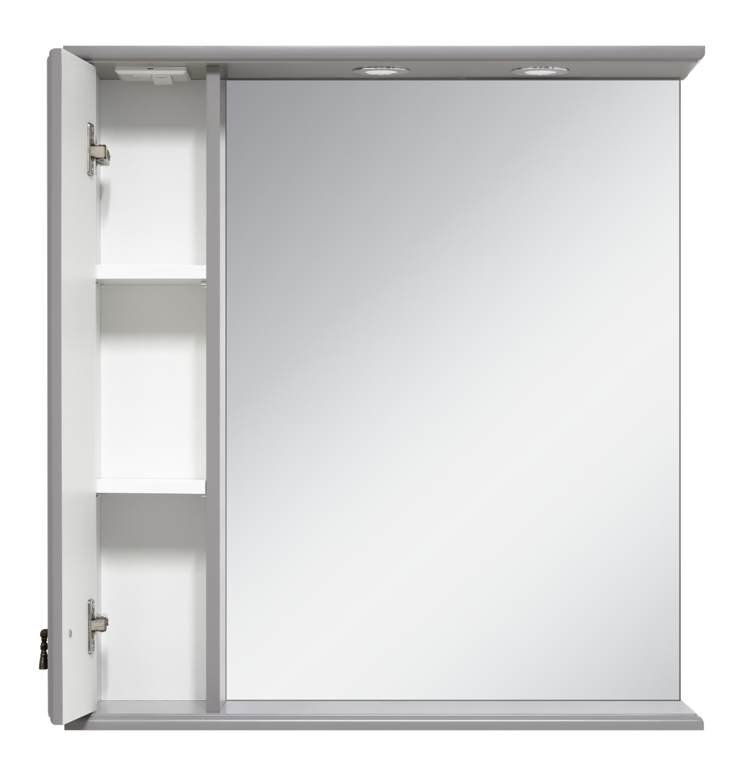 Зеркало с шкафчиком Misty Лувр 85 L, серый