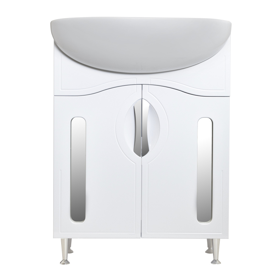 Тумба с раковиной Stella Polar Сильва 60 напольная, белая