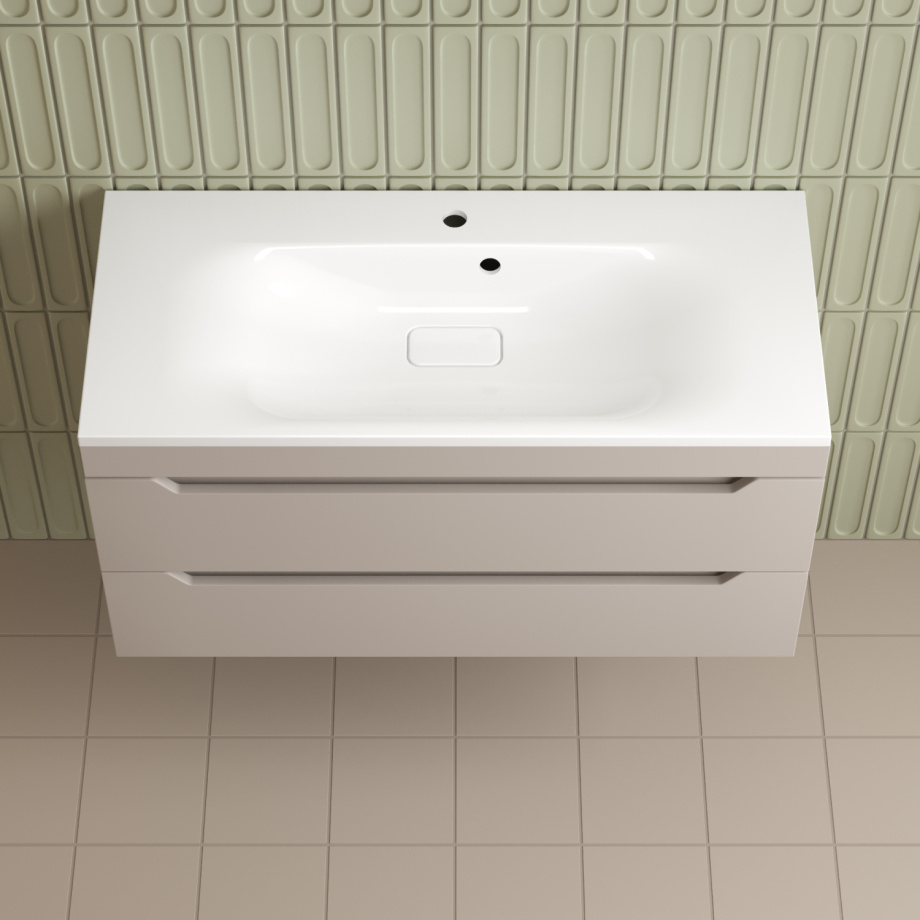 Тумба подвесная Style Line Остин 100 с раковиной Фортуна 100 белый, крем