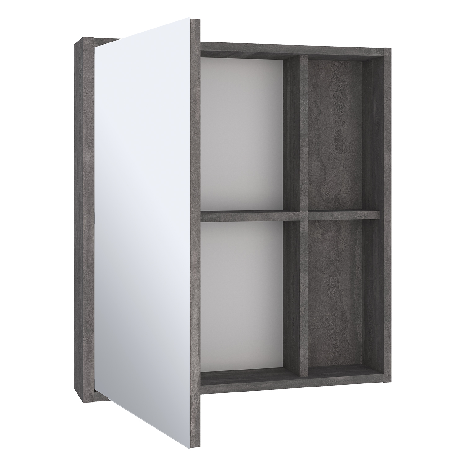 Зеркало со шкафчиком Runo Эко 60 железный камень