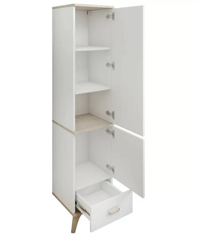 Пенал Sanflor Бруно 33 R напольный, белый матовый/орегон