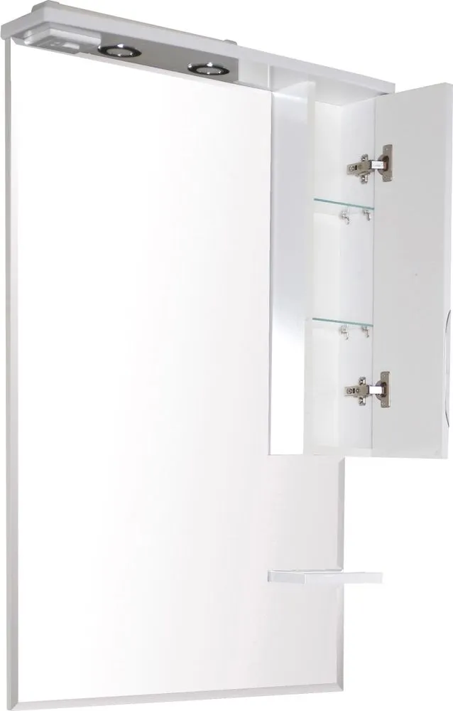 Зеркало со шкафчиком Асб-мебель Мессина 70 R свет, белый