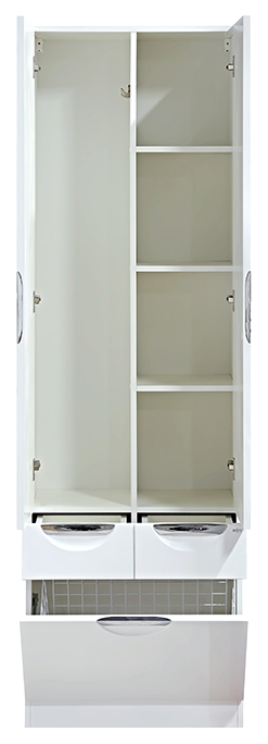 Пенал Misty Орхидея 60 напольный, с бельевой корзиной, белый