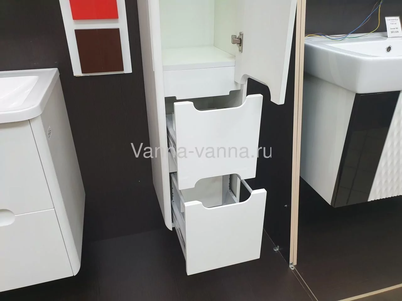 Пенал Vod-ok Elite Флорена 30 L/R подвесной, белый