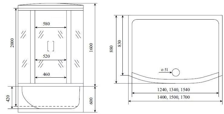 Душевая кабина Timo Standart Т-6670 Black 170x88 от магазина Vanna-Vanna.ru!