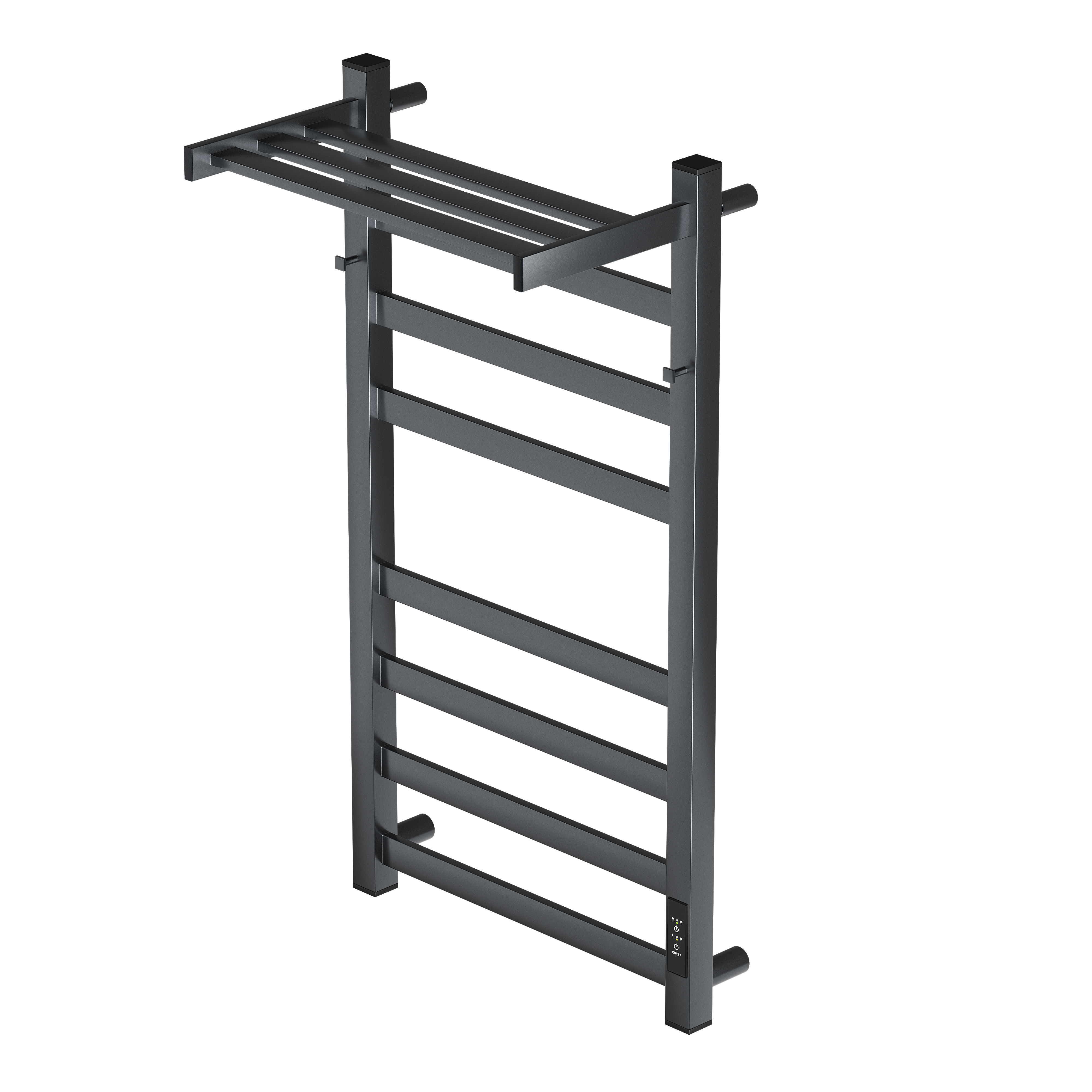 Полотенцесушитель электрический APEXTERMO Terra TR11184GF 800x400 с крючками и полкой, графит металлик