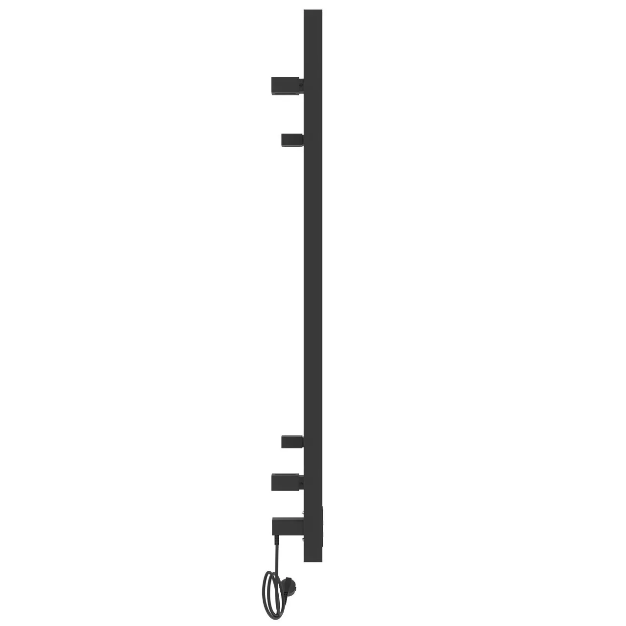 Полотенцесушитель электрический Laris Астор ЧКЧ П9 350х700 с терморегулятором, левый, черный матовый