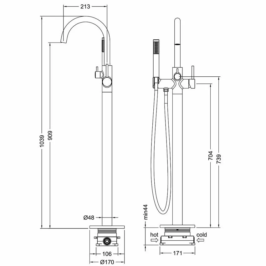 Смеситель для ванны Timo Saona 2310/18Y-CR черное золото