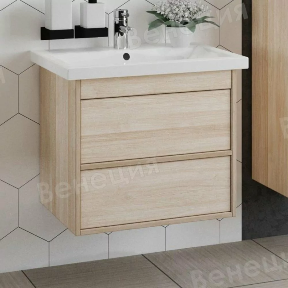 Тумба с раковиной Венеция Canada 60 подвесная, дуб сонома
