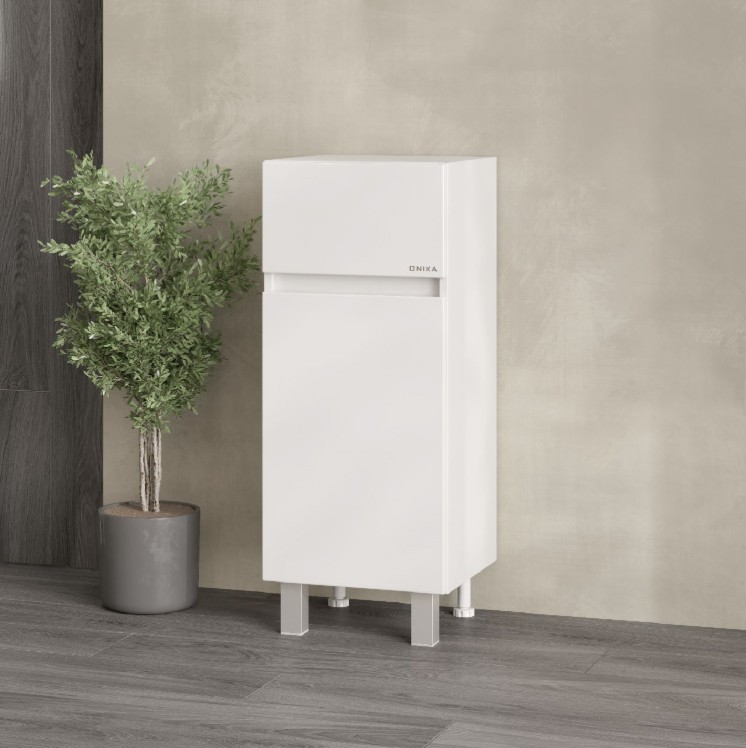 Тумба-комод Onika Милтон 30 напольный, белый, с бельевой корзиной
