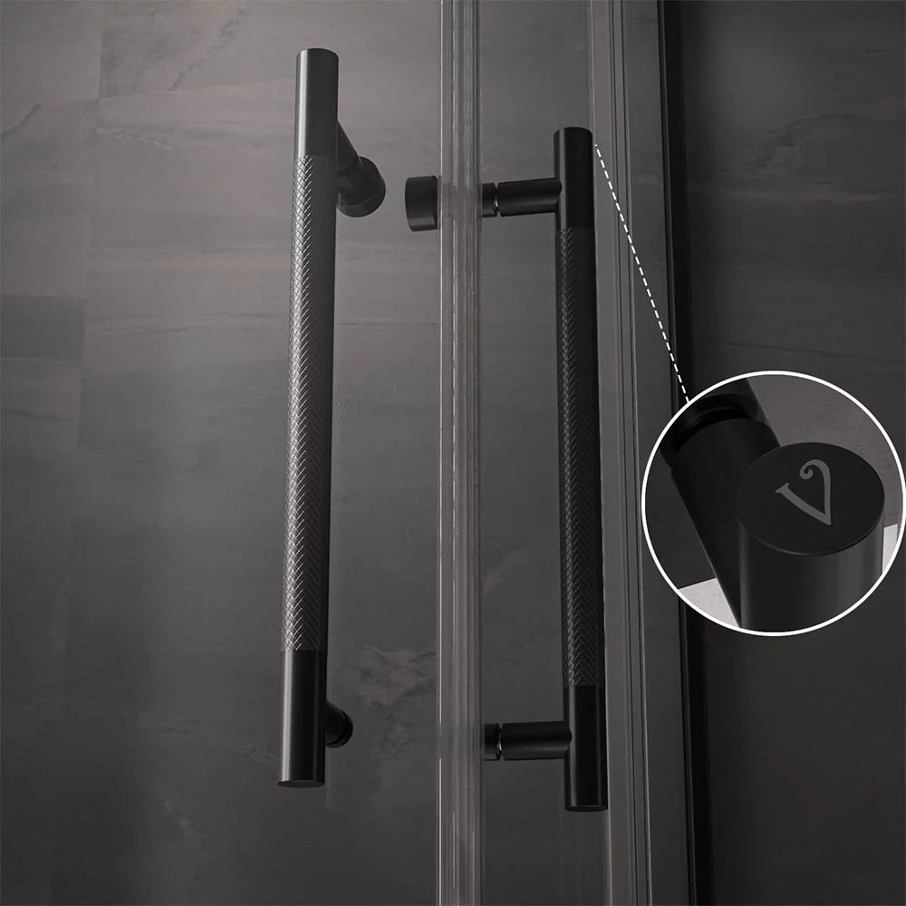 Душевой угол Veconi Premium Trento PTC-20B, 1000Х900x2000, черный матовый, стекло прозрачное