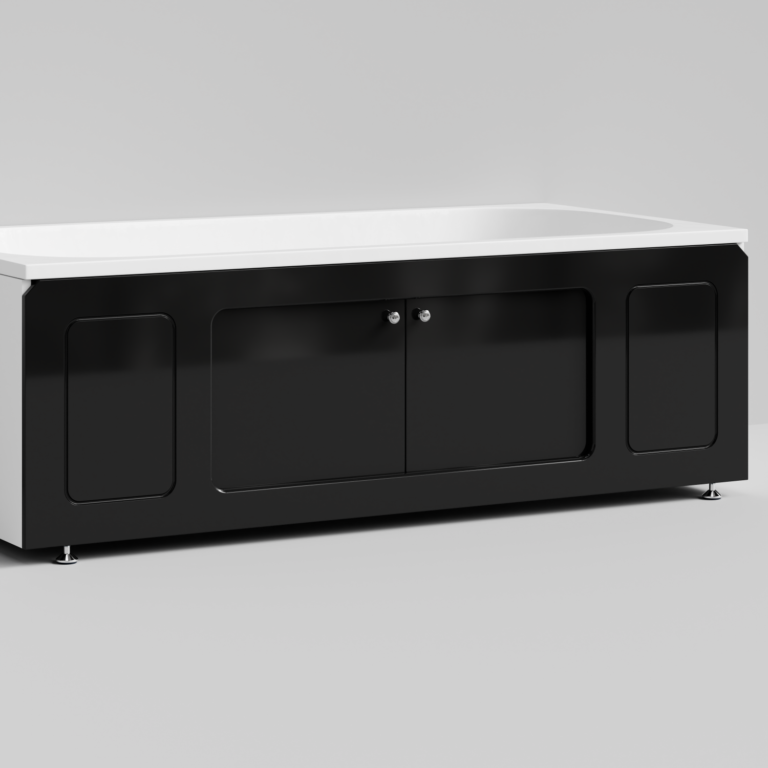 Экран под ванну Vod-ok Лидер 170 раздвижной Черный глянец