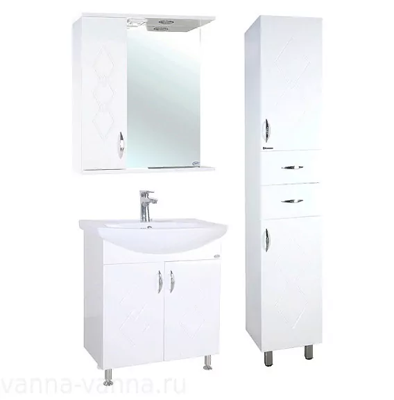 Мебель для ванной Bellezza Элеганс 50 комплект, напольный, белый