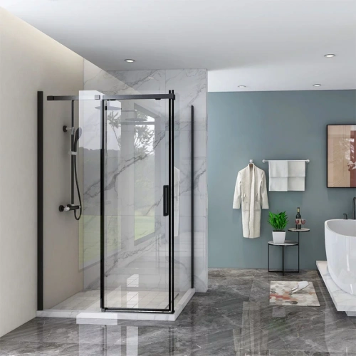 Душевой угол Veconi Rovigo RV-070B, 1600х900х1950, черный, стекло прозрачное от магазина Vanna-Vanna.ru!