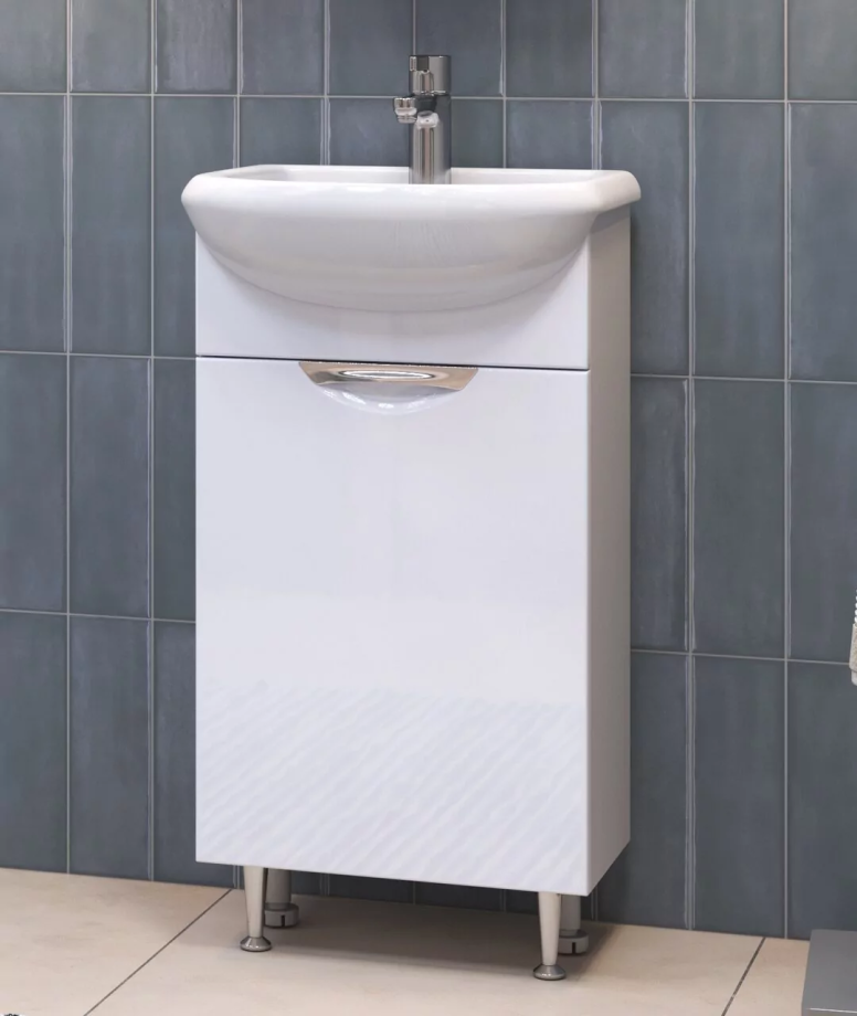 Тумба напольная Vigo Callao 45 с раковиной Уют 45, 1 дверь, белый