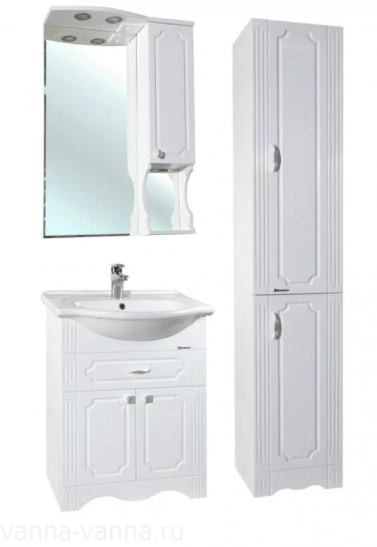 Тумба с раковиной Bellezza Кантри 65 напольная, белая