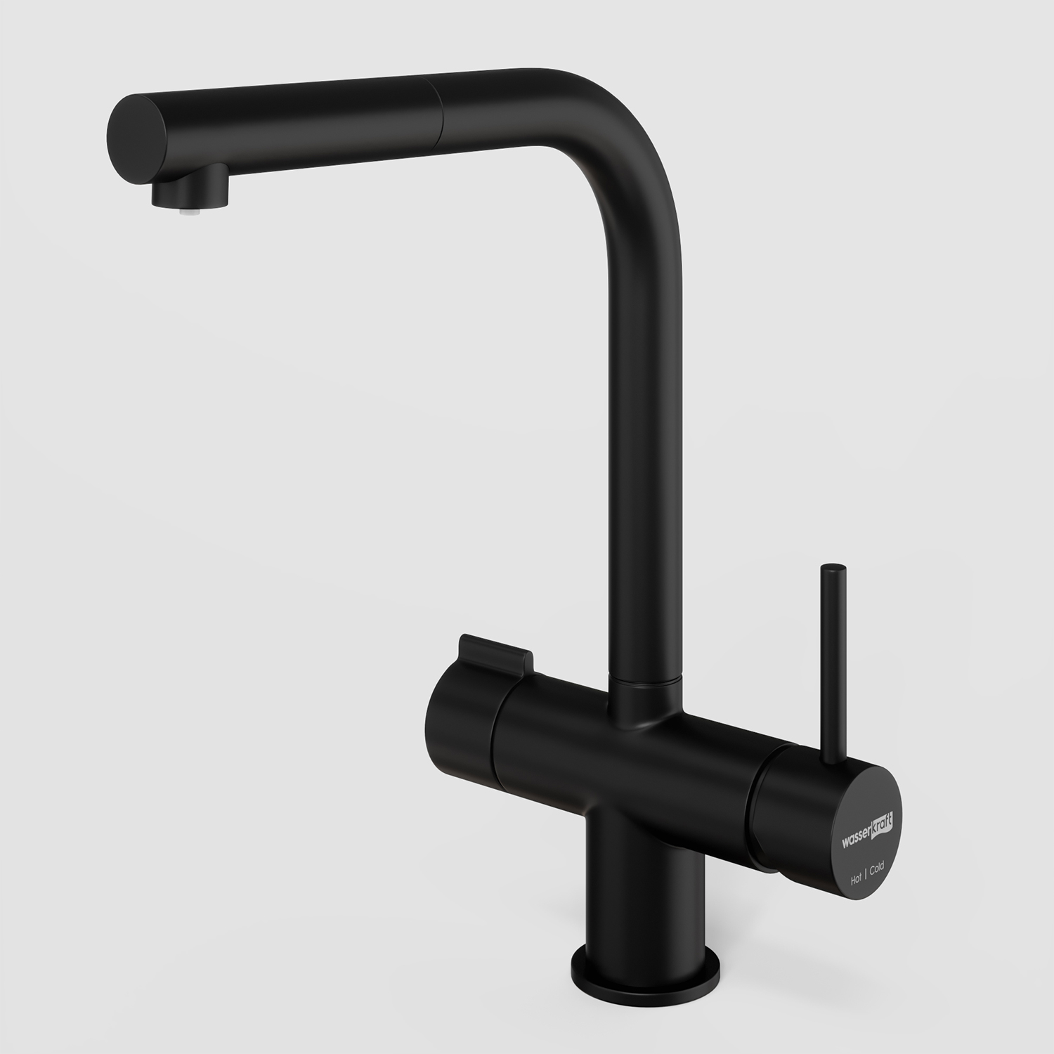 Смеситель для кухни под фильтр с выдвижной лейкой WasserKraft A8967 черный