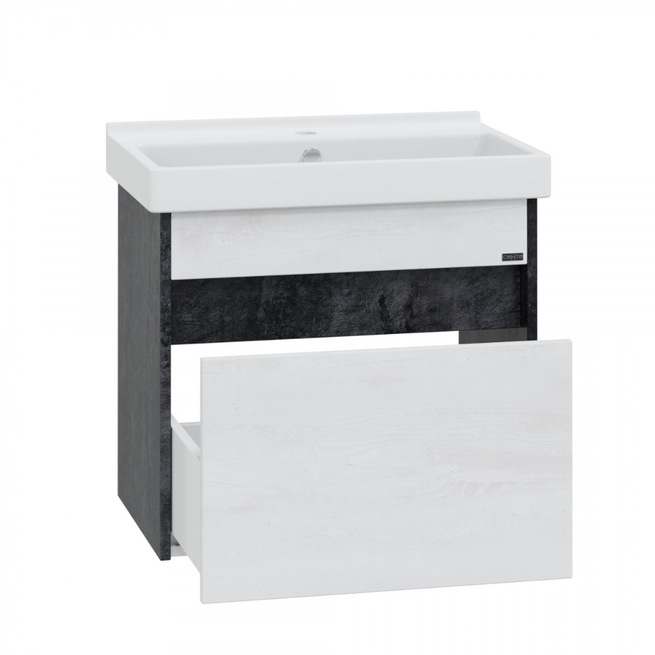 Тумба подвесная Санта Мира 60 с раковиной Fest 60, светлый