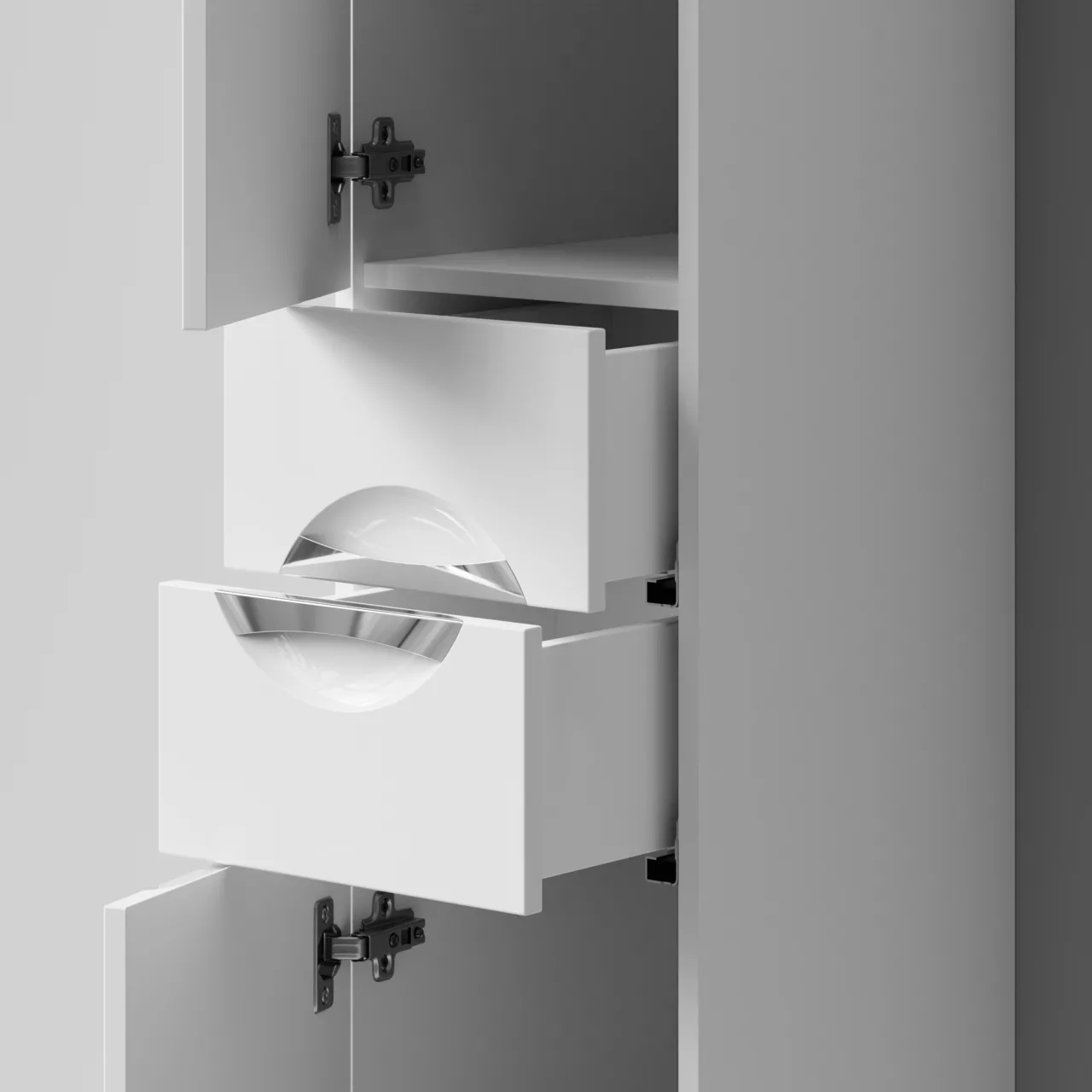 Пенал Vod-ok Лира 30 L/R напольный, с ящиками, белый