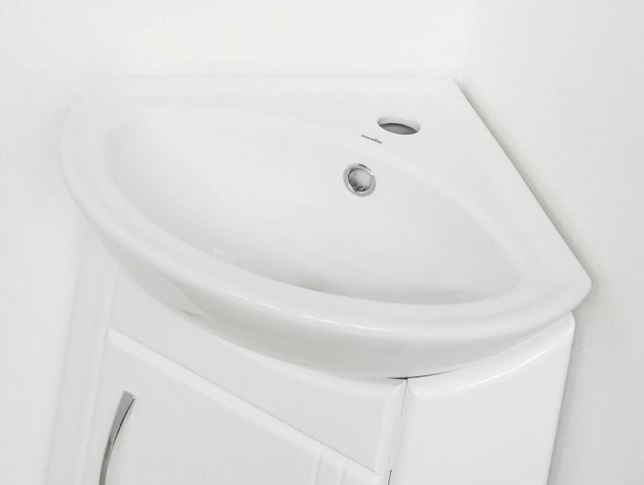 Тумба с раковиной Style Line Эко Стандарт Веер 30 угловая, белая