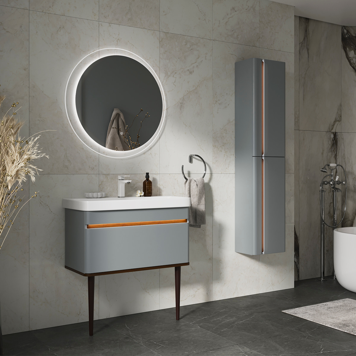 Зеркало EQUIL Elegante D80 с подсветкой, мэйджик