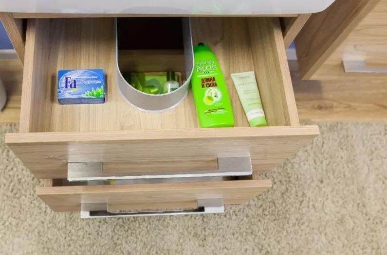 Тумба с раковиной Sanflor Ларго 80 2 подвесная, вяз швейцарский