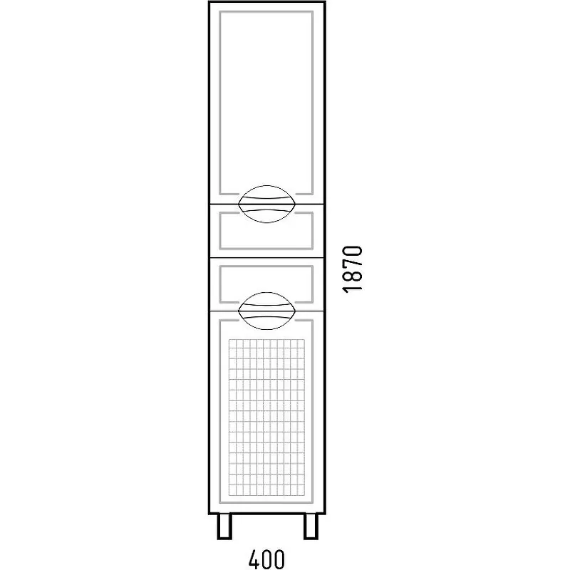 Пенал Corozo Монро 40 Z2 L/R с корзиной для белья, напольный, универсальный, белый