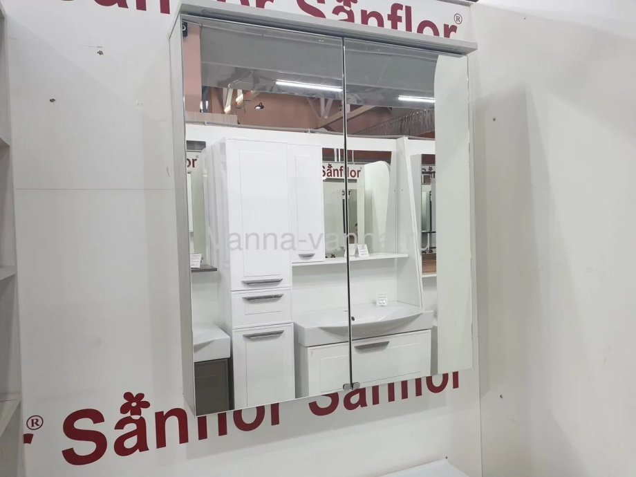 Зеркало-шкаф Sanflor Чикаго 75 свет, дуб крафт