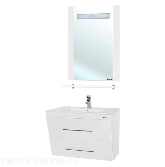 Мебель для ванной Bellezza Берта 75 комплект, подвесной, белый Мебель для ванной Bellezza Берта 75 комплект, подвесной, белый