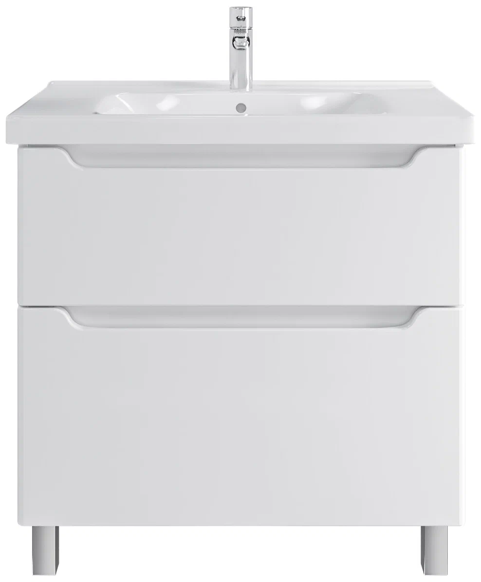 Тумба напольная SanStar Lanciano 80 с раковиной Гармония 80, белая