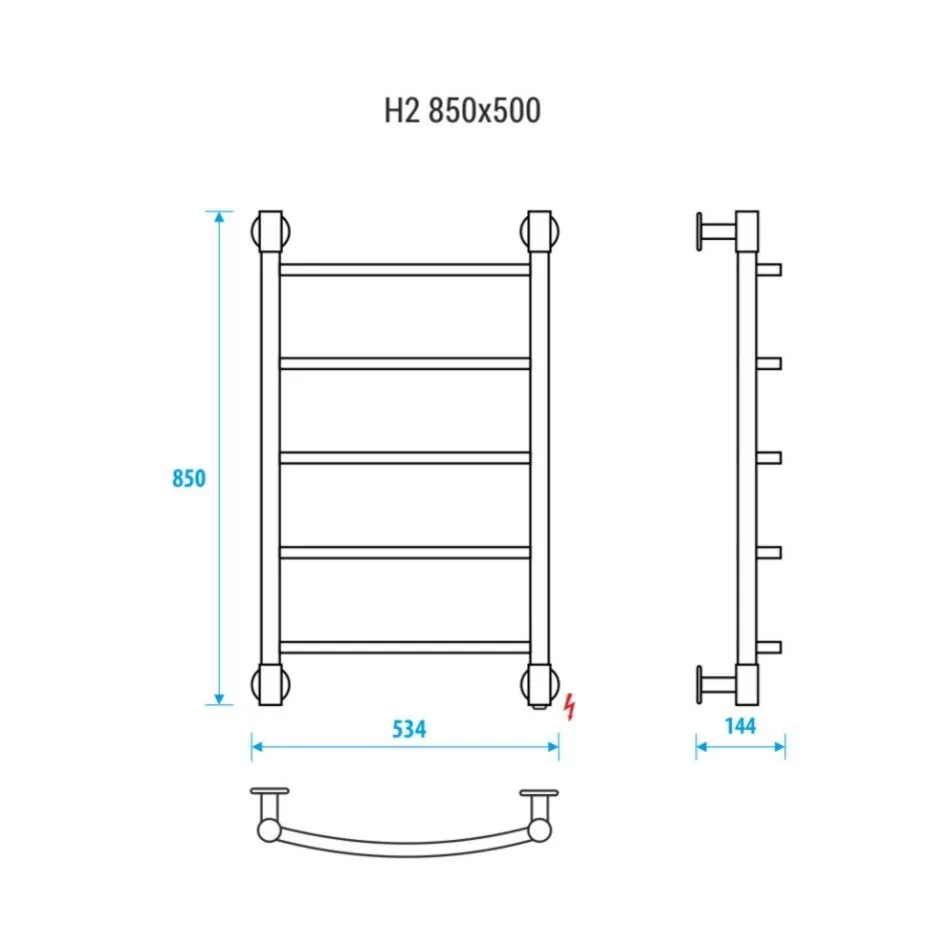 Полотенцесушитель электрический Energy H2 850x500 белый матовый