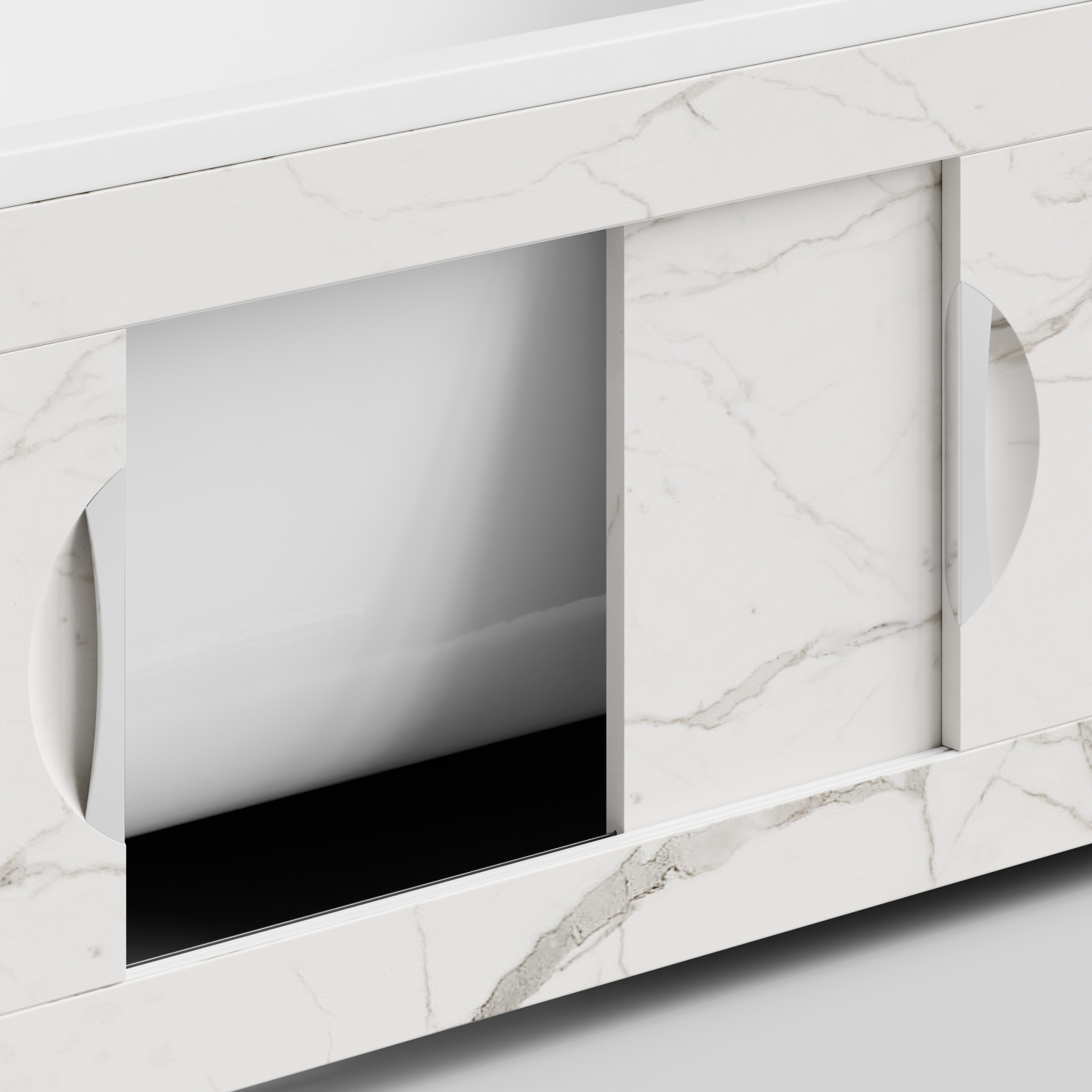 Экран под ванну Vod-ok Топ 180 раздвижной Мрамор Белый натур милк