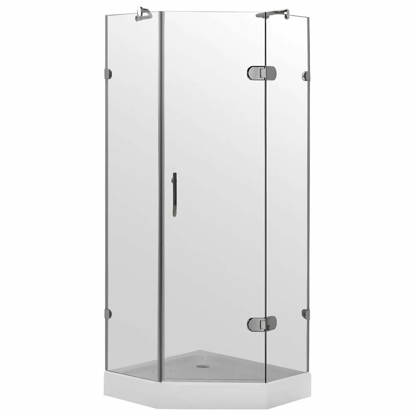 Душевой уголок Timo BY-839 Clean Glass, прозрачный, 80х80, пятиугольный, с низким поддоном, хром