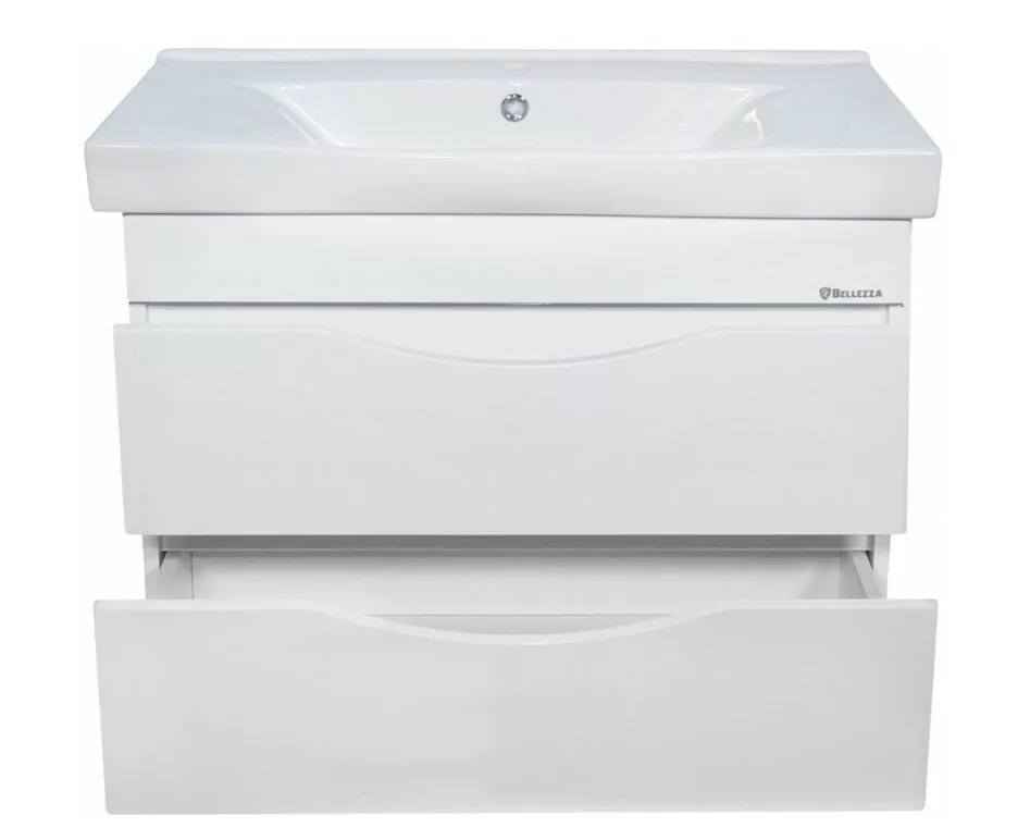 Тумба c раковиной Bellezza Санриса 80 подвесная, 2 ящика, белая