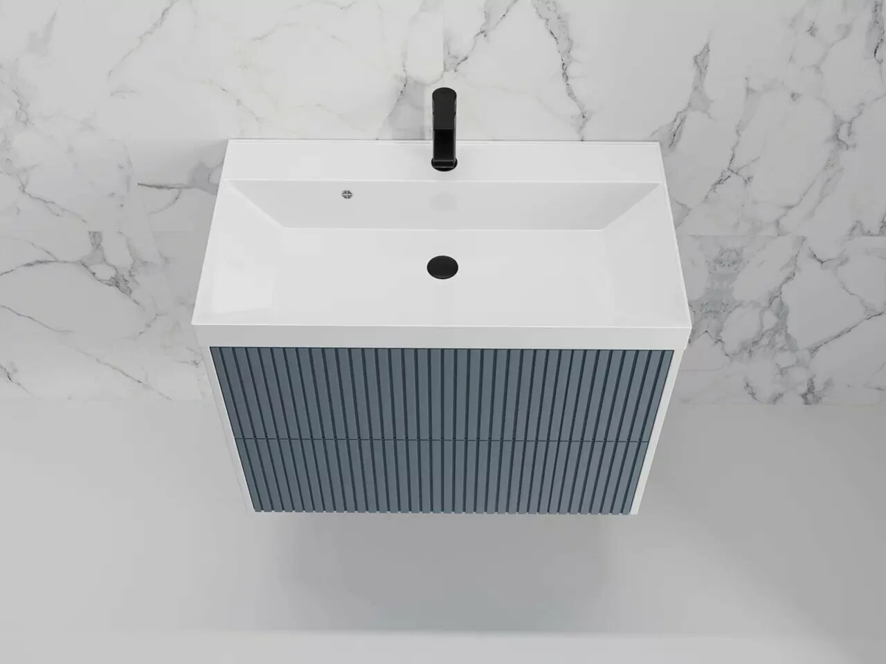 Тумба подвесная Style Line Стокгольм 80 с раковиной Classic 80, графит софт