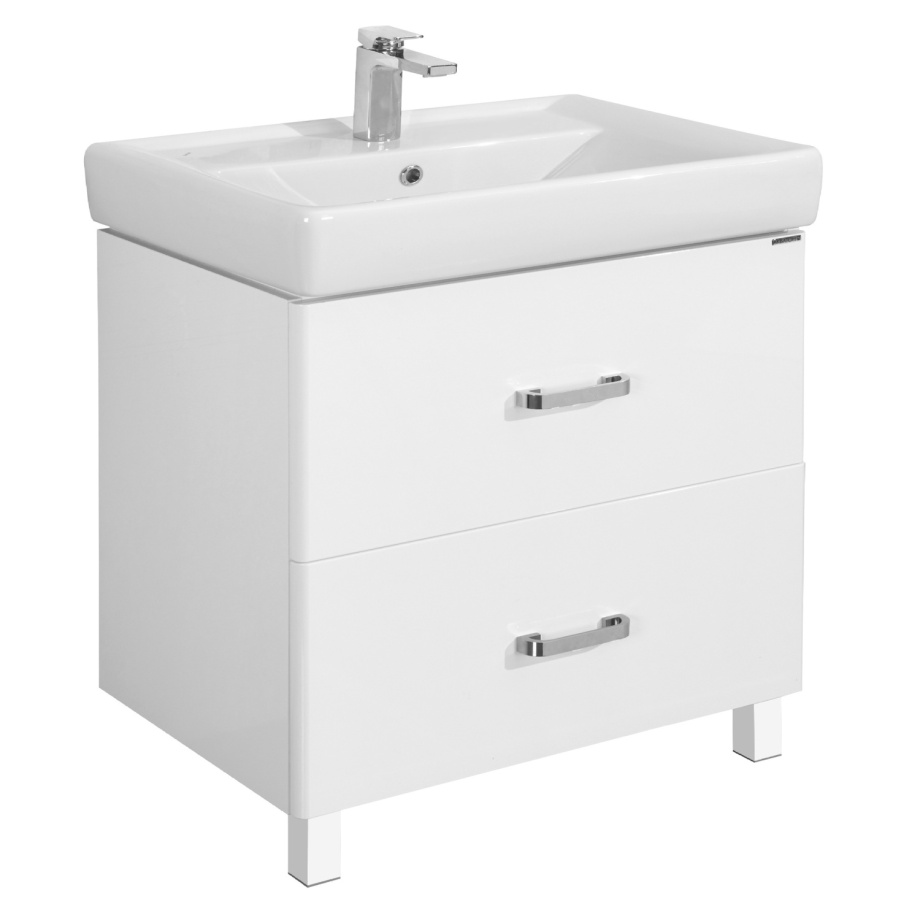 Тумба напольная Aquaton Америна 80 Н с раковиной Тигода 80, два ящика, белый