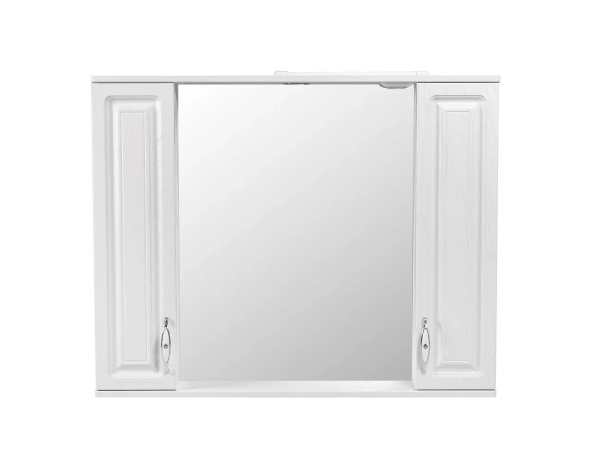 Зеркало-шкаф Stella Polar Кармела 90/С R свет, Люкс белое серебро