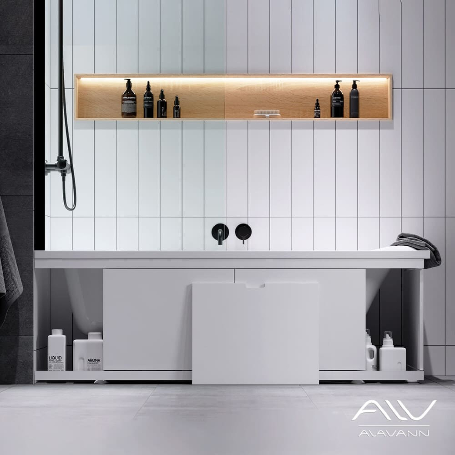 Экран под ванну Alavann Rita AL 160 раздвижной со съемной дверкой белый