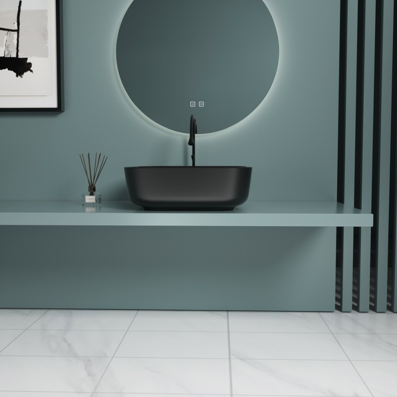 Раковина накладная Esbano ERCINA-N (matt black) 385x385x140