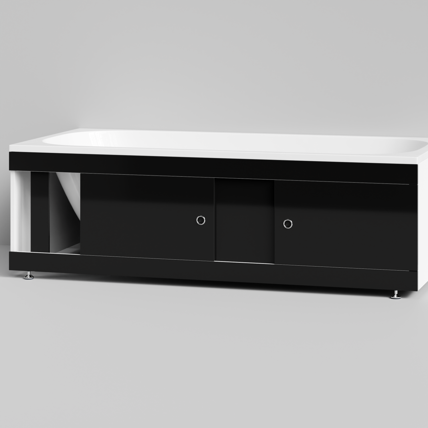 Экран под ванну Vod-ok Купе 180 раздвижной Черный глянец