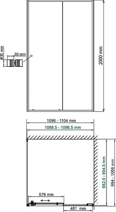 Душевой уголок Wasserkraft Rhin 44S16 прямоугольный, без поддона, прозрачное стекло, белый