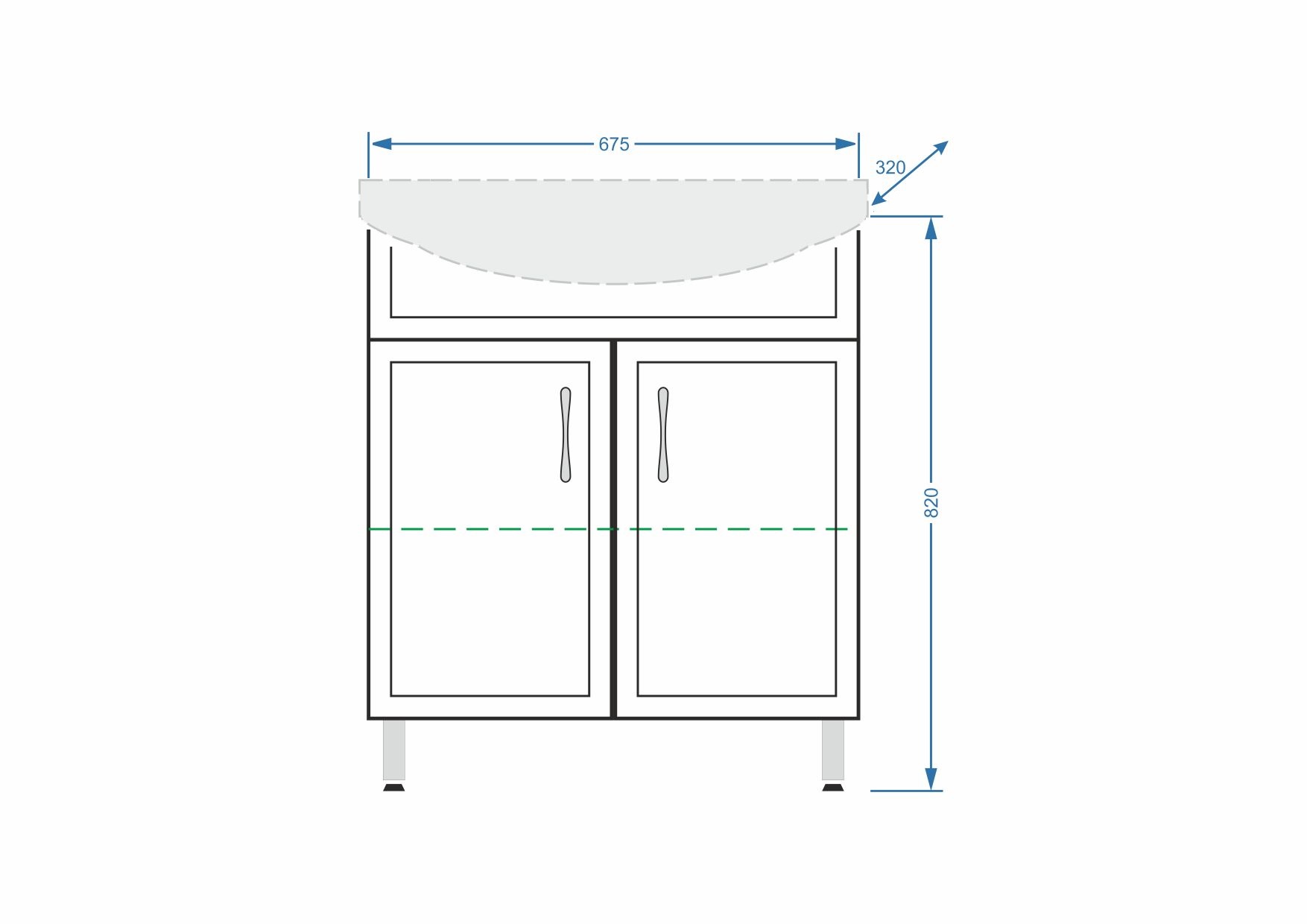 Тумба с раковиной Stella Polar Концепт 70 напольная, белая