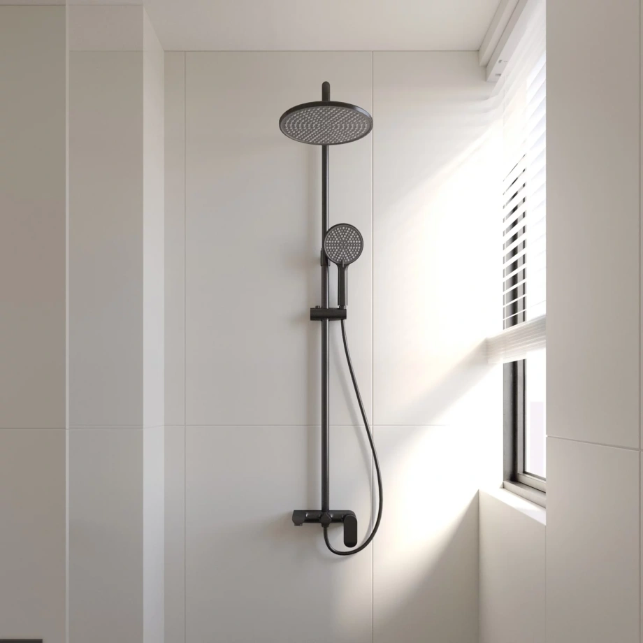 Душевая стойка Veconi FERRI FE-110-B-C4, чёрный матовый