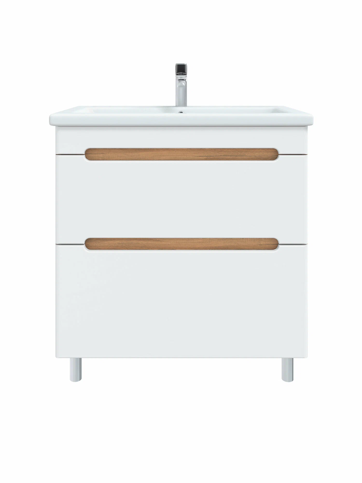 Тумба напольная SanStar Diva 80 с раковиной Moduo 80 белый, Дуб вотан