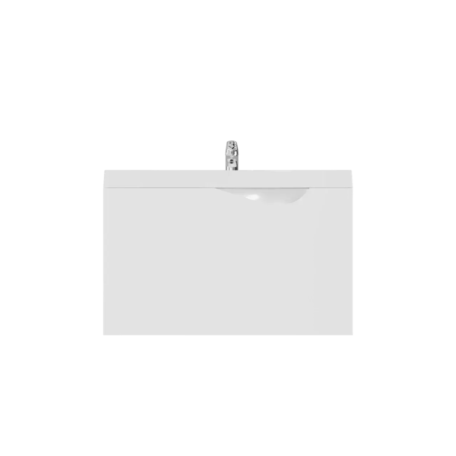 Тумба подвесная 1Marka Этюд 58П с раковиной Нота New Polytitan 58, 1 ящик, белый