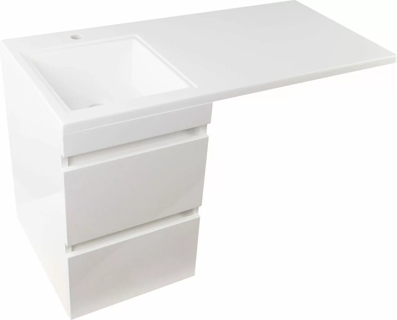 Тумба подвесная Style Line Даллас 100 Люкс Plus Эмаль с раковиной Даллас 100 под стиральную машину, левая, белая