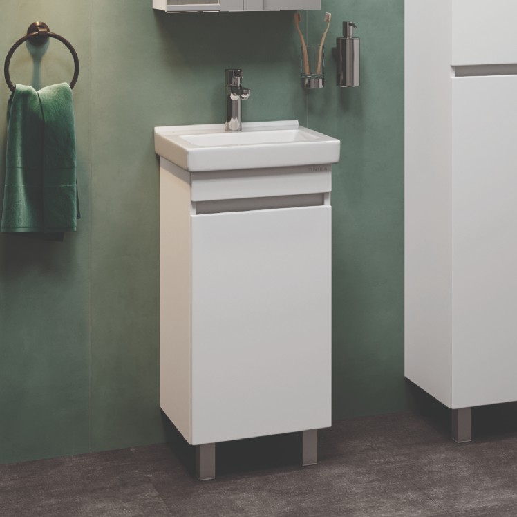 Тумба с раковиной Onika Милтон Квадро 40 напольная, белый, (разборная)