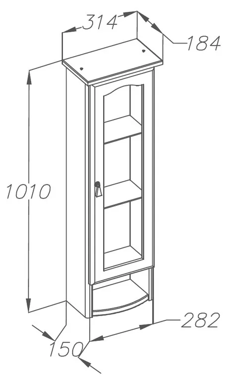Шкаф навесной Opadiris Риспекто 30 R, белый матовый
