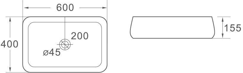 Раковина SantiLine SL-1061 накладная, белая